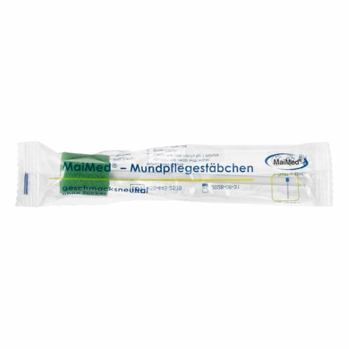 Einzeln verpacktes MaiMed Mundpflegestäbchen zuckerfrei für hygienische Mundpflege bei Patienten und Pflegebedürftigen