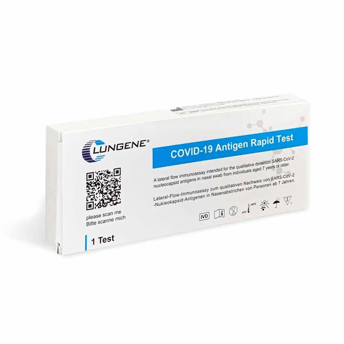 Clungene Corona Schnelltest 1er Pack – Verpackung des SARS-CoV-2 Antigen Selbsttests in Einzelverpackung